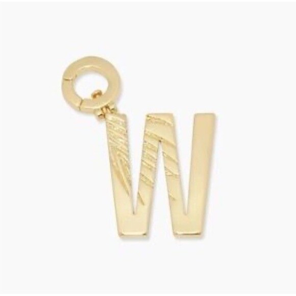 Gorjana 18K Gold Plated Alphabet Parker Charm Initial Letter "W" Large Clasp New - Picture 1 of 11